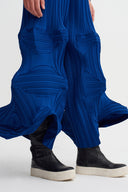 Sea Blue Geometric Pleated Trousers-K263013004