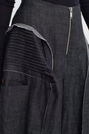Black Pleat Detailed Wide-Leg Trousers-K263013011