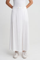 Off White Skirt-Overlay Trousers-K263013030