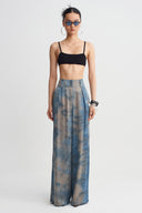 Printed High-Waist Palazzo Trousers-K263013049