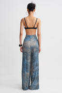 Printed High-Waist Palazzo Trousers-K263013049