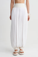 Off White Gathered Balloon Trousers-K263013051