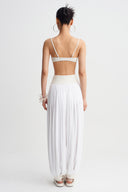 Off White Gathered Balloon Trousers-K263013051