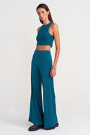 Ocean Wide-Leg Jersey Trousers-K263013058