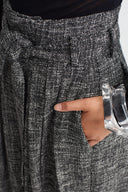 Black/White Belt-Detail Wide-Leg Trousers-K263013063
