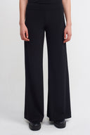 Black Wide-Leg Jersey Trousers-K263013066