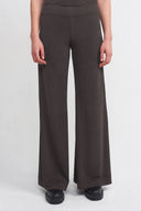 Brown Wide-Leg Jersey Trousers-K263013066