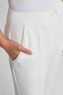 Off White High-Waisted Flared Trousers-K263013072
