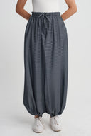 Black Blue Balloon Leg Trousers-K263013075