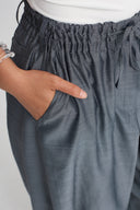 Black Blue Balloon Leg Trousers-K263013075