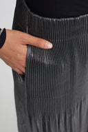 Silver Wide-Leg Pleated Trousers-K263013077