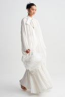 Off White Scarf-Tie Pleated Dress-K264014036