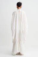 Off White Scarf-Tie Pleated Dress-K264014036