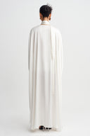 Off White Tassel-Detail Scarf-Neck Dress-K264014040