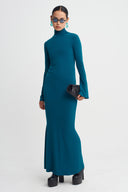 Ocean Turtleneck Maxi Jersey Dress-K264014046