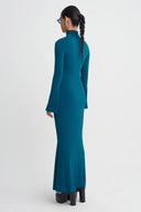 Ocean Turtleneck Maxi Jersey Dress-K264014046