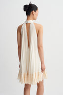 Mılk Lace Trim Pleated Mini Dress-K264014048