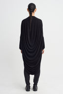 Black Draped-Back Jersey Dress-K264014056