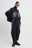 Black Washed Denim Jacket-K265015011
