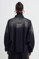 Black Washed Denim Jacket-K265015011