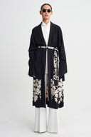 Floral Print Belted Kimono-K265015043