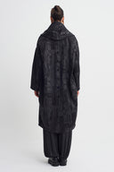 Black Printed Long Jacket-K265015053