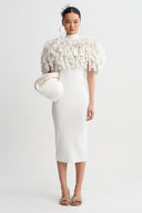 Off White Layered Fringe Bolero-K265015059