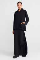 Black Asymmetric Pocket Detail Jersey Jacket-K265015076