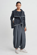 Indigo Asymmetric Textured Jacket-K265015087