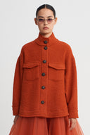 Flame Button-Detail Bouclé Jacket-K265015095