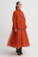 Flame Button-Detail Bouclé Jacket-K265015095