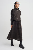 Bitter Button-Detail Pleated Jacket-K265015096