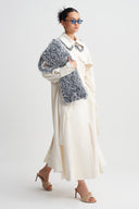 Mılk Trench Coat with Contrast Fuzzy Trim-K267017014