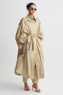Gınger Voluminous Silhouette Trench Coat-K267017015