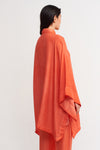 Orange Wide Sleeve Loose Silk Shirt-Y231011130