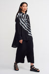Black / White Tie Dye Muslin Oversize Shirt-Y231011131