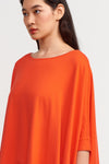 Orange Wide Collar Asymmetrical Blouse-Y231011136