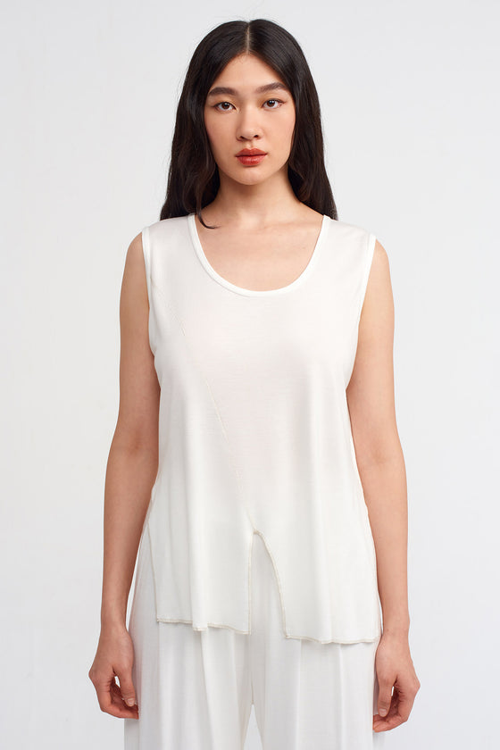 Off White Precision Bamboo Tank Top-Y231011147