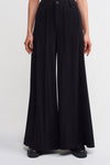 Black High Waist Loose Jersey Trousers-Y233013091