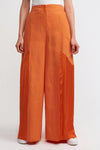 Linen And Satin Combination Loose Trousers-Y233013093