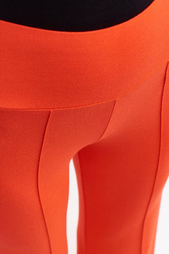 Orange High Waist Loose Trousers-Y233013095