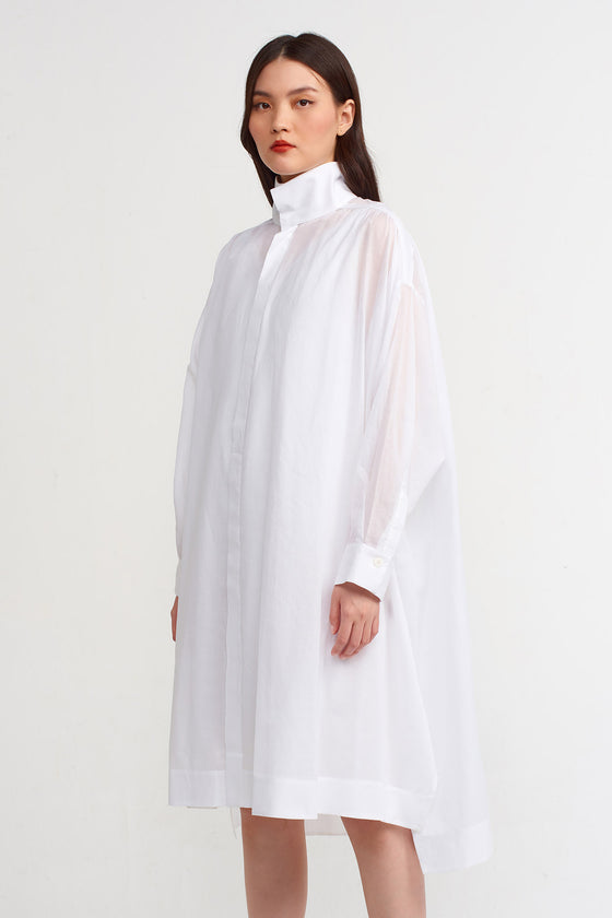 Off-White Off Shoulder Wide Cut Midi Length Dress-Y234014167
