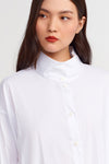 Off-White Straight Collar Shirt Dress-Y234014173