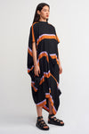 MultiColor Stripe Printed Asymmetrical Dress-Y234014194