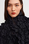 Black Elastic Embroidery, Short Voile Jacket-Y235015116