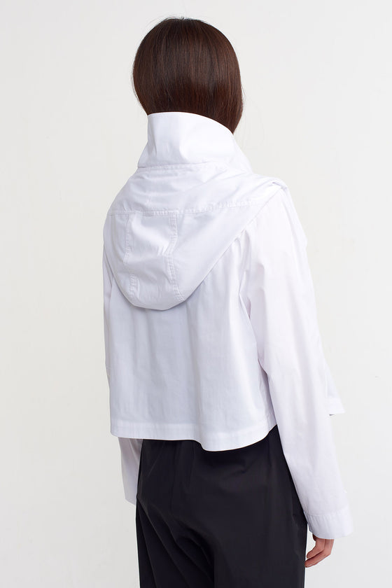 Off-White Hooded Short Poplin Jacket-Y235015118
