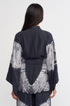 Black / White Silk Tie Dye Kimono-Y235015121