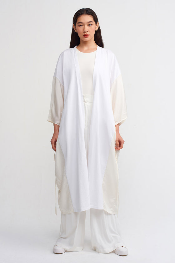 Off-White String Detailed Loose Kimono-Y235015124