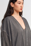 Black String Detailed Loose Kimono-Y235015124