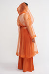 Amber Hooded Organza Kimono-Y235015127